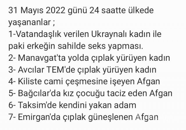31 Mayıs 2022 Günü 24 Saatte Ülkede Yaşananlar