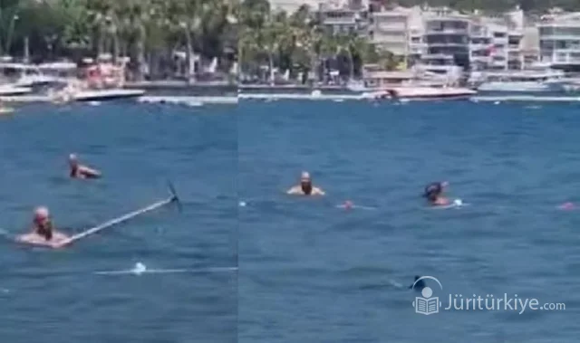 Marmaris Sahilinde Köpek Balığı Paspasla Kovuldu